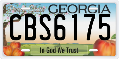 GA license plate CBS6175
