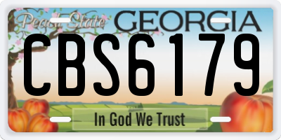 GA license plate CBS6179