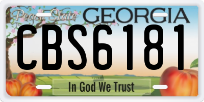 GA license plate CBS6181