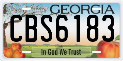 GA license plate CBS6183
