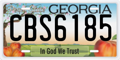GA license plate CBS6185