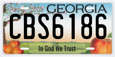 GA license plate CBS6186