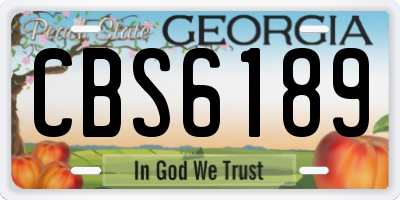 GA license plate CBS6189