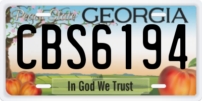 GA license plate CBS6194