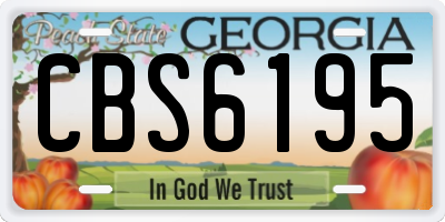 GA license plate CBS6195