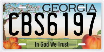 GA license plate CBS6197