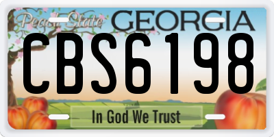 GA license plate CBS6198