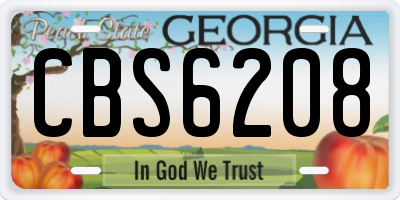GA license plate CBS6208