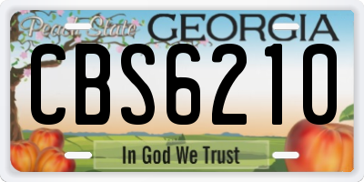 GA license plate CBS6210