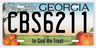 GA license plate CBS6211