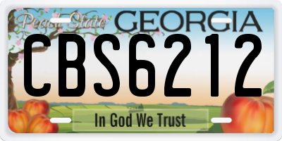 GA license plate CBS6212