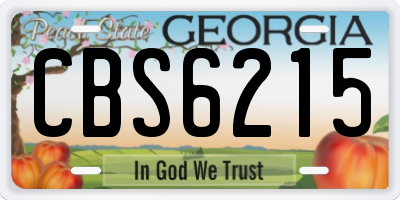 GA license plate CBS6215