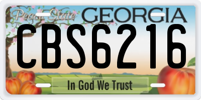 GA license plate CBS6216