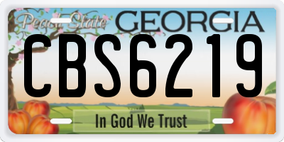 GA license plate CBS6219