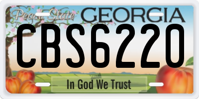 GA license plate CBS6220