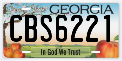GA license plate CBS6221