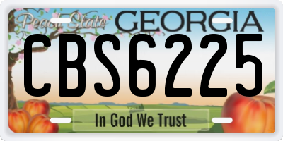 GA license plate CBS6225