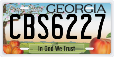 GA license plate CBS6227