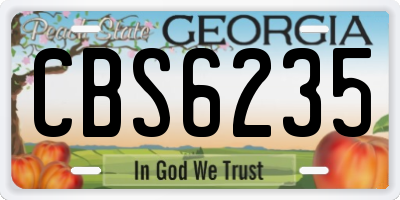GA license plate CBS6235
