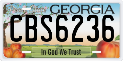 GA license plate CBS6236