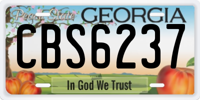 GA license plate CBS6237