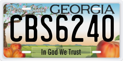 GA license plate CBS6240