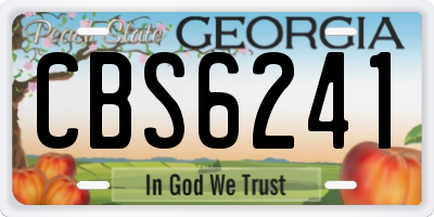 GA license plate CBS6241