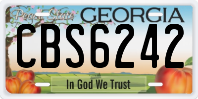 GA license plate CBS6242
