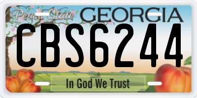 GA license plate CBS6244