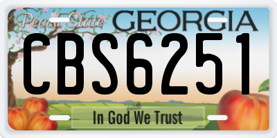 GA license plate CBS6251