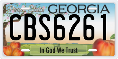 GA license plate CBS6261