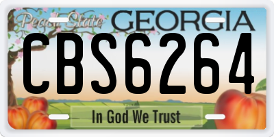 GA license plate CBS6264