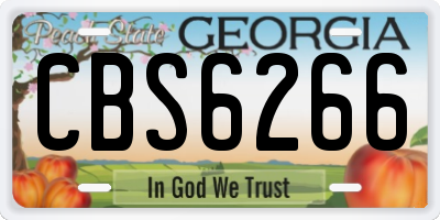 GA license plate CBS6266