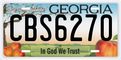 GA license plate CBS6270