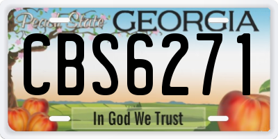 GA license plate CBS6271