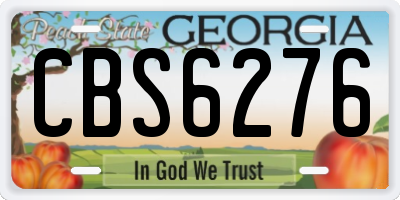 GA license plate CBS6276
