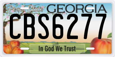 GA license plate CBS6277