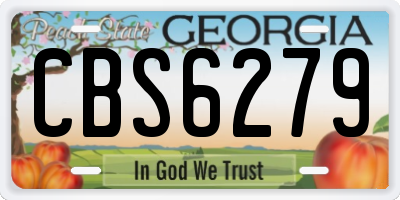GA license plate CBS6279