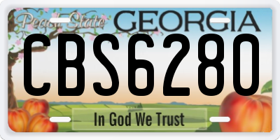 GA license plate CBS6280
