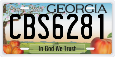 GA license plate CBS6281