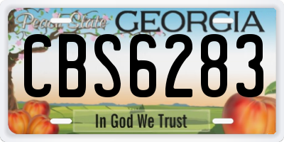 GA license plate CBS6283