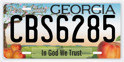 GA license plate CBS6285