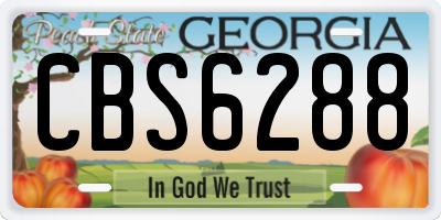 GA license plate CBS6288