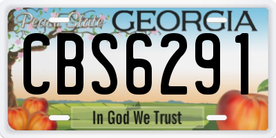 GA license plate CBS6291