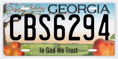 GA license plate CBS6294