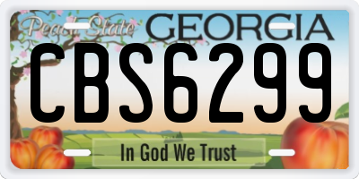 GA license plate CBS6299