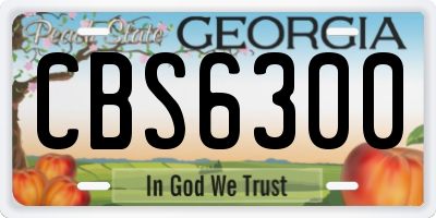 GA license plate CBS6300