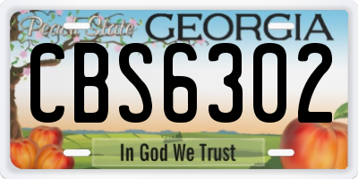 GA license plate CBS6302