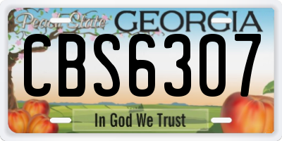 GA license plate CBS6307