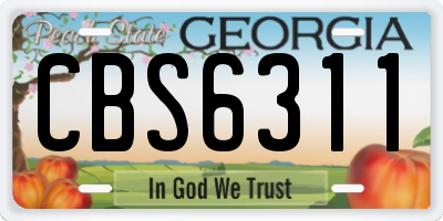 GA license plate CBS6311